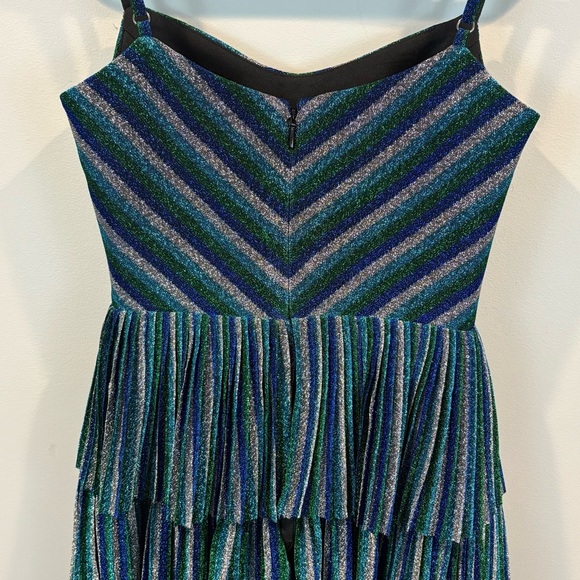 Dress the Population Kathy Metallic Sparkle Tiered Party Dress Size XS - Picture 5 of 7